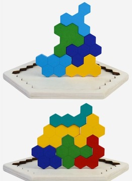 GRA UKŁADANKA KLOCKI PUZZLE DREWNIANE 9.2cm*9.2cm