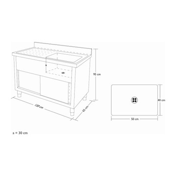 Шкаф под раковину - ROYAL CATERING RCHS-1200WS