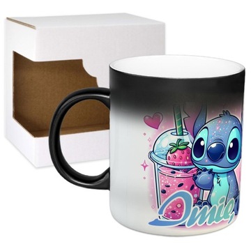 MAGICZNY CZARNY KUBEK LILO I STICH ANGEL DISNEY PREZENT DLA DZIECKA IMIĘ Y5