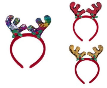 Детская повязка на голову с блестками REINDER HORNS ЦВЕТА