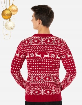 Ciepły Sweterek Świąteczny Wełniany Sweter na Święta 1116-01