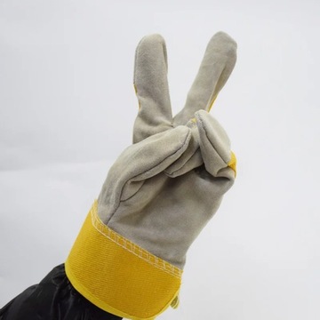 Welding gloves yellow cloth two-layer cowhide