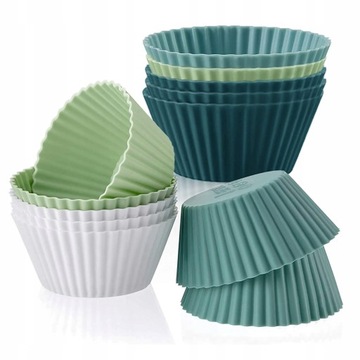12 szt. Silikonowy Muffin Cup Morandi do babecze