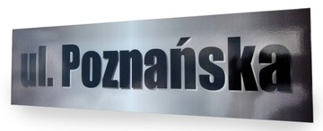 Tabliczka 75x16,5cm ODBLASK METAL!!! z nazwą ulicy