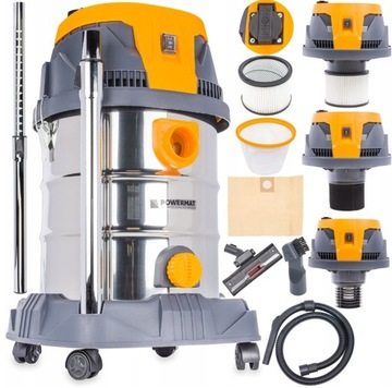 ODKURZACZ PRZEMYSŁOWY 30L 1600W MOCNY SUCHO MOKRO