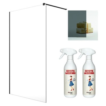 Kabina prysznicowa Walk-in czarna 140 grafitowe + pianka czyszcząca PinUp