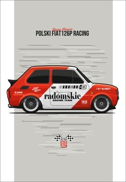 Plakat SPORT CLASSIC Fiat 126p Radomski Format A3