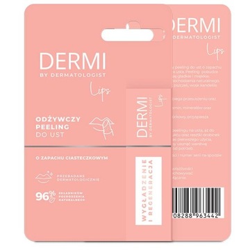 DERMI BY DERMATOLOGIST Lips odżywczy peeling do ust o zapachu ciasteczkowym