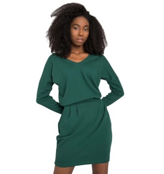 Sukienka oversize z paskiem, kieszenie, luźna, M