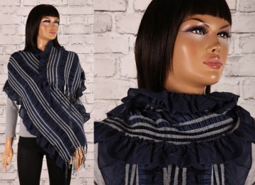 A-3019 GRANATOW0-NIEBIESKI SZAL PRZYMARSZCZANY