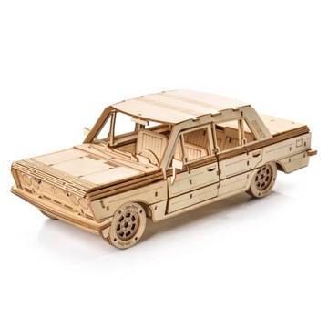 DREWNIANE PUZZLE 3D MODEL SAMOCHÓD AUTO DUŻY FIAT 125P FSO DIY LITTLE STORY