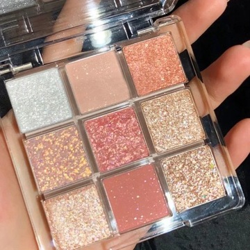 9-цветная палитра теней для век Rose Pink Earth Color Pearly Matte Milk Tea Glitte