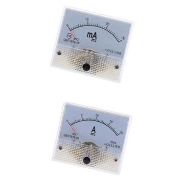 2x zakresy DC mA i A Amperomierz analogowy Amperomierz Panel prądowy klasy 2.5