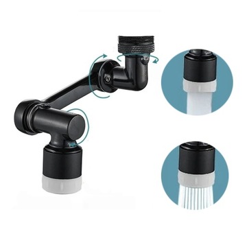 PRZEDŁUŻACZ KRANU OBROTOWY CZARNY AERATOR PERLATOR METAL