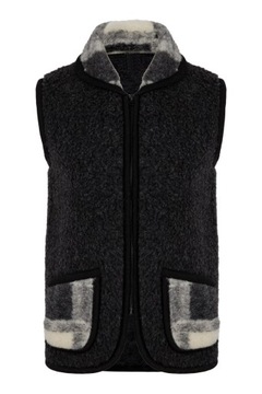 ШЕРСТЯНОЙ ЖИЛЕТ С ВОРОТНИКОМ, МЕРИНОС, 2XL