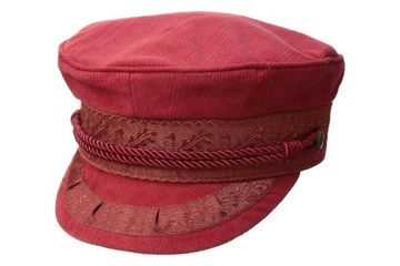Czapka damska bosmanka BRIXTON ALBANY beret czerwona z daszkiem r. S 56 cm
