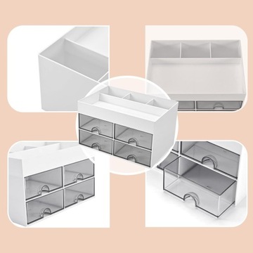 БЕЛЫЙ МЕТАЛЛИЧЕСКИЙ НАСТОЛЬНЫЙ ЯЩИК ДЛЯ ИНСТРУМЕНТОВ ОРГАНИЗАТОР КОНТЕЙНЕР С 4 ОТДЕЛЕНИЯМИ ЯЩИК