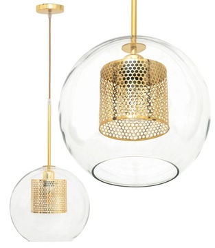 LAMPA SUFITOWA WISZĄCA SZKLANA KULA PRZEZROCZSTA