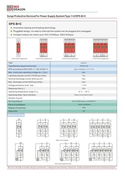 3-ФАЗНЫЙ ОГРАНИЧИТЕЛЬ ПЕРЕНАПРЯЖЕНИЯ OPX-B+C T1 T2 3P AC