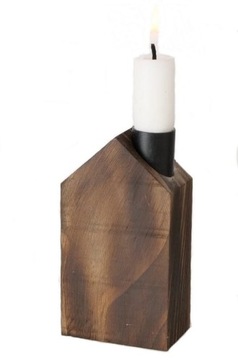 ŚWIECZNIK DOMEK DREWNIANY 12 CM