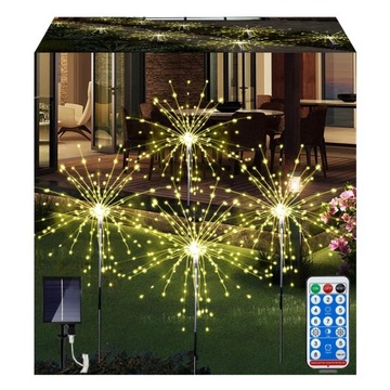 4W1 LAMPA SOLARNA OZDOBA OGRODOWA DRZEWKO DMUCHAWCE FAJERWERKI 480 LED