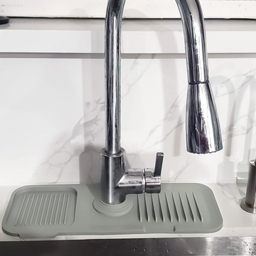 SILIKONOWA MATA NA ZLEW OCIEKACZ POD KRAN SZARA MATA OCHRONNA DO KUCHNI