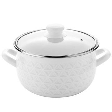GARNEK EMALIOWANY EMALIA DIAMOND BIAŁY 20CM 4,2L