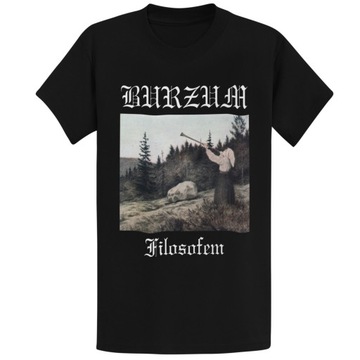 KOSZULKA MĘSKA BAWEŁNA T SHIRT CZARNY BURZUM FILOSOFEM ROZMIAR XL