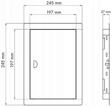 DRZWICZKI METALOWE REWIZYJNE ZATRZASK BIAŁE 20x20