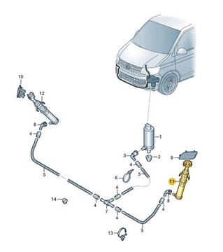 DYSZA CYLINDER SPRYSKIWACZA REFLEKTORA VW T6 l