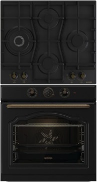 Zestaw RETRO GORENJE BOS67372CLB + GW6D42CLB Piekarnik + Płyta Czarny Mat