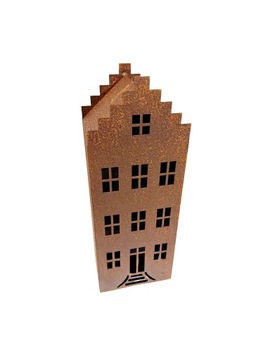 DOMEK LAMPION NA LED SWIECE LATARNIA MAŁY CORTEN LATARENKA RDZAWY