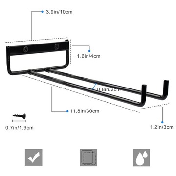 ВЕШАЛКА ДЕРЖАТЕЛЬ ДЛЯ СТЕКЛЯННОЙ ПОЛКИ НАСТЕННАЯ 4 ШТ.
