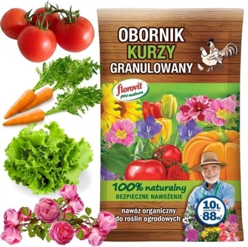 FLOROVIT pro natura OBORNIK KURZY granulat nawóz naturalny od kur 10L