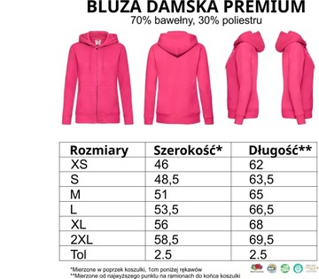 BLUZA DAMSKA ROZPINANA Z WŁASNYM NADRUKIEM A3 XXL