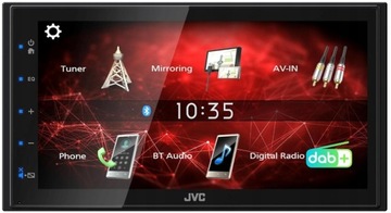 JVC KW-M27DBT radio 2-DIN DAB+ BT USB AUX MP3 FLAC IPHONE MIRRORING