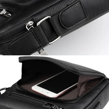 МУЖСКАЯ СУМКА С КАРМАНОМ ЧЕРНАЯ