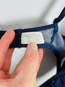 Biustonosz miękki imitacja jeansu 80D La Senza kwiaty niebieski