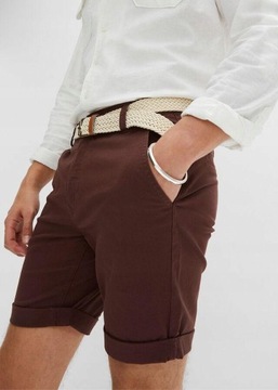 I PASKIEM REGULAR FIT BRĄZOWE 64 1H5A25 BONPRIX BERMUDY CHINOS ZE STRETCHEM