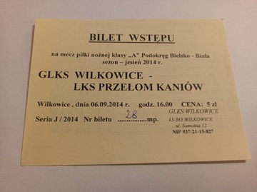 GLKS WILKOWICE - PRZEŁOM KANIÓW 06-09-2014