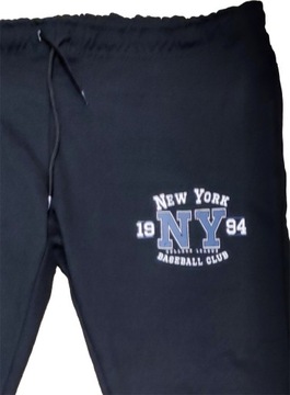 8XL Duże Czarne Dresy Ściągacz Jogger New York Ny