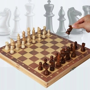 WOODEN MAGNETIC CHESS 40X40 CM, FOLDING