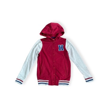 Bluza z kapturem zapinana zatrzask bordowa House S