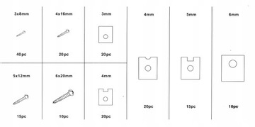 Винты, шайбы корпуса, комплект 170 шт.