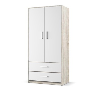 Szafa MŁODZIEŻOWA dwudrzwiowa 90 cm SONOMA /BIAŁY