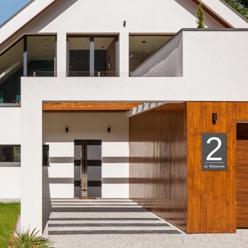 ГРАФИТОВАЯ БОЛЬШАЯ АДРЕСНАЯ ТАБЛИЧКА С НОМЕРОМ ДОМА УФ-ПЕЧАТЬ АДРЕС 30x45СМ АНТРАЦИТОВЫЙ