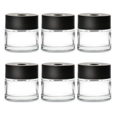 Pojemnik szklany dyfuzor zapachowy 60ml okrągły czarny 6 sztuk zestaw DIY