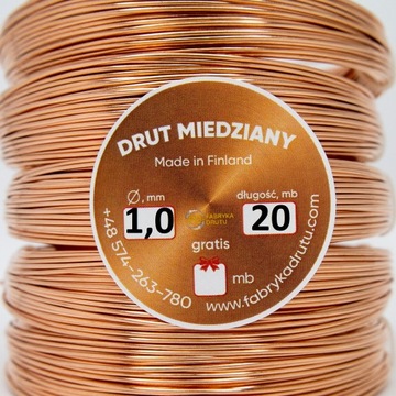 Drut Miedziany Modelarski miękki 1 mm - 20m