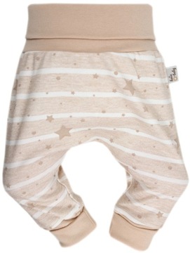PÓŁŚPIOCHY BEZ STÓP SPODNIE BAGGY 80 BEIGE STARS /93/