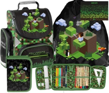 4 в 1 ранець MINECRAFT гра шкільний геймерський для хлопців до 1 класу комплект